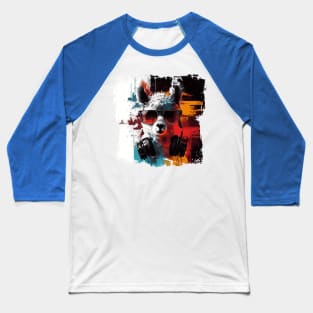 Summery DJ llama/alpaca with sunglasses in a cool style Baseball T-Shirt